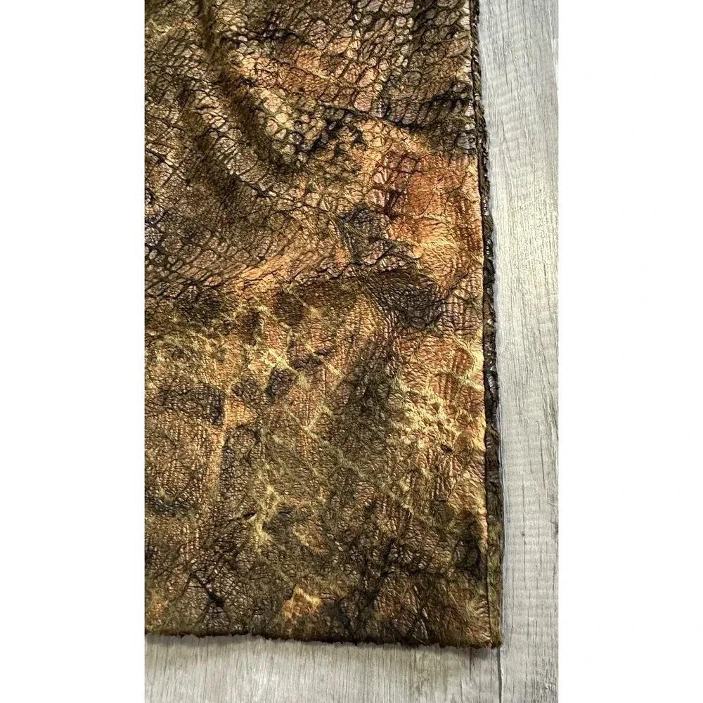 Design Todays Maxi Skirt Long Alligator Crocodile USA Made Brown Size 1X Vintage